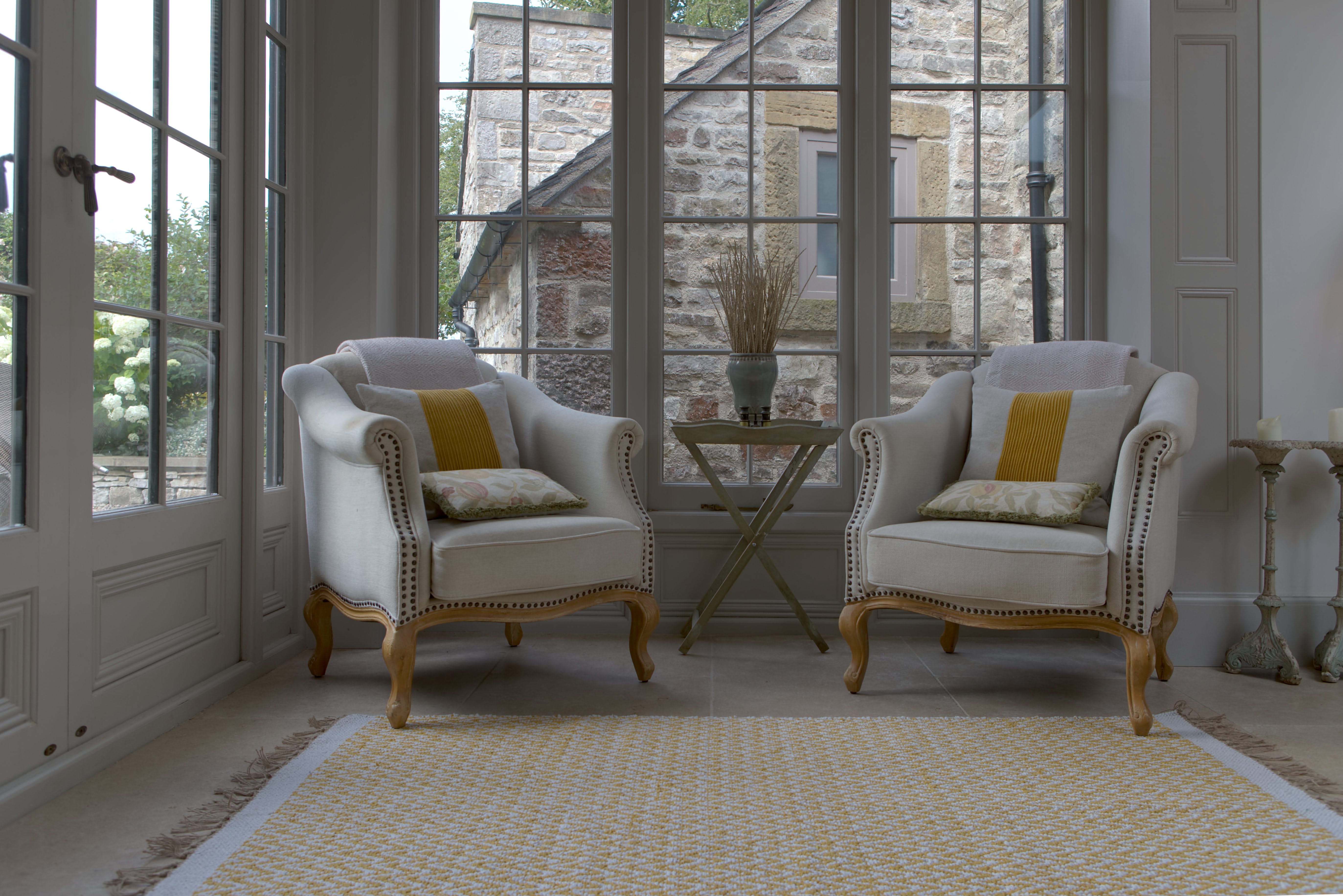 Ochre Cotton Chevron Rug