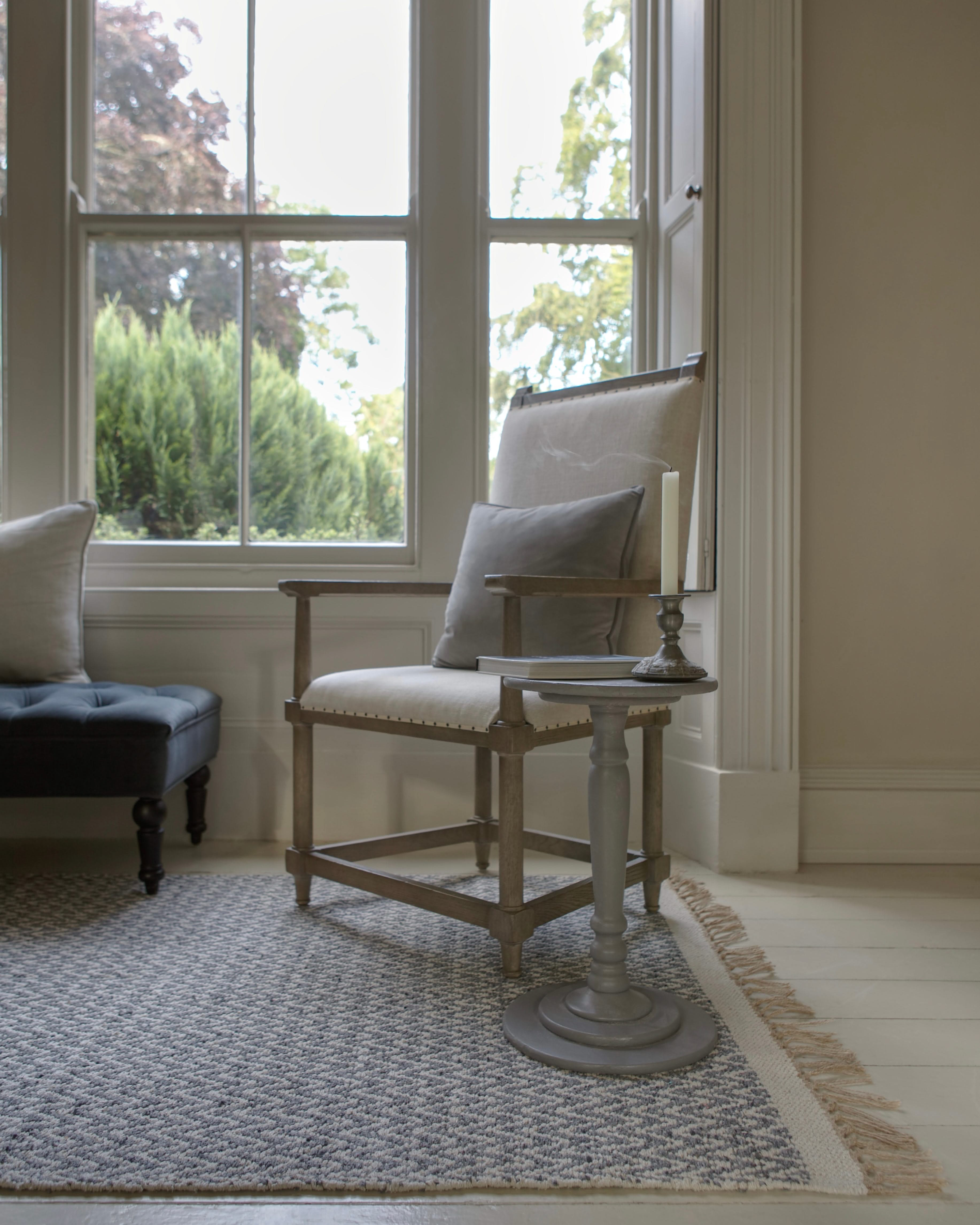 Flint Grey Cotton Chevron Rug