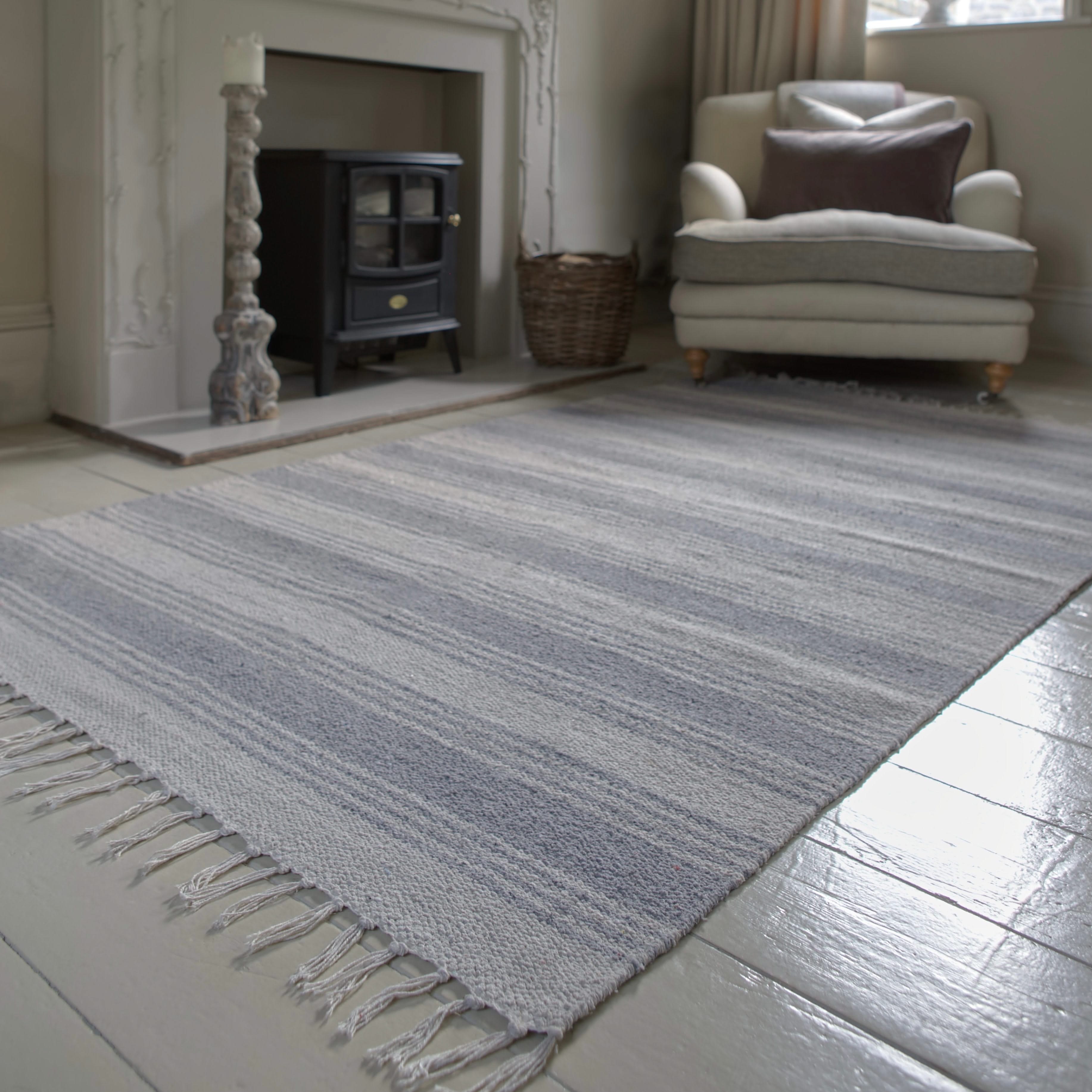 100% Cotton Evá Stripe Rug : Jord Home Scandi Rugs