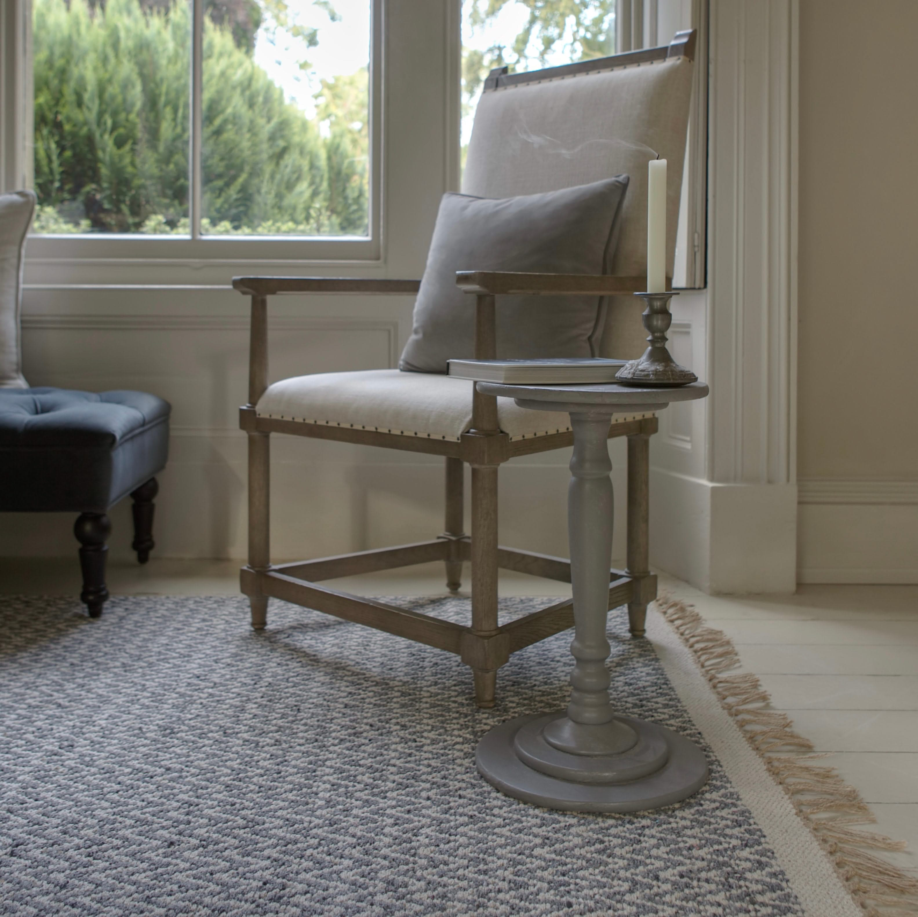 Flint Grey Cotton Chevron Rug