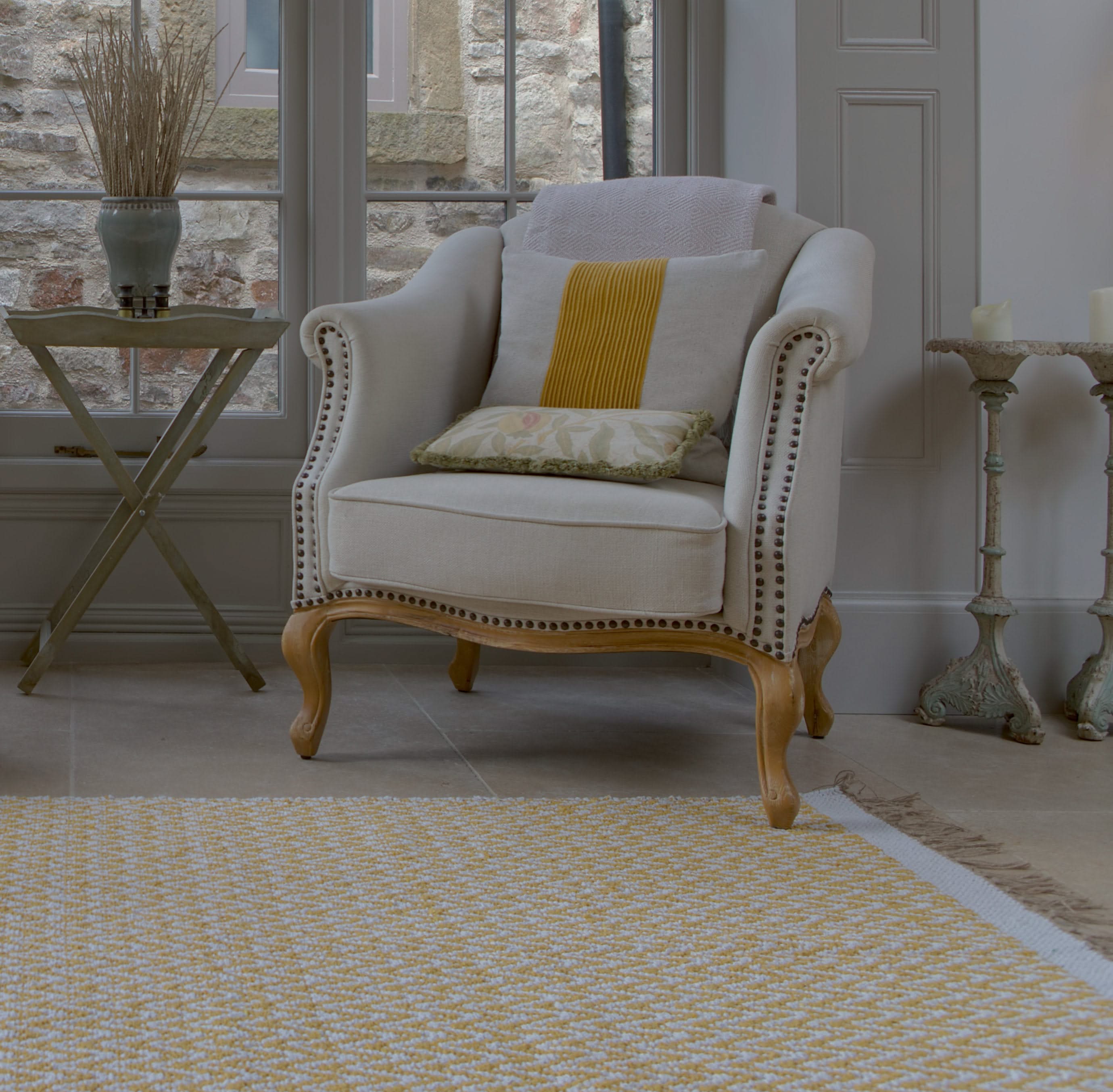 Ochre Cotton Chevron Rug